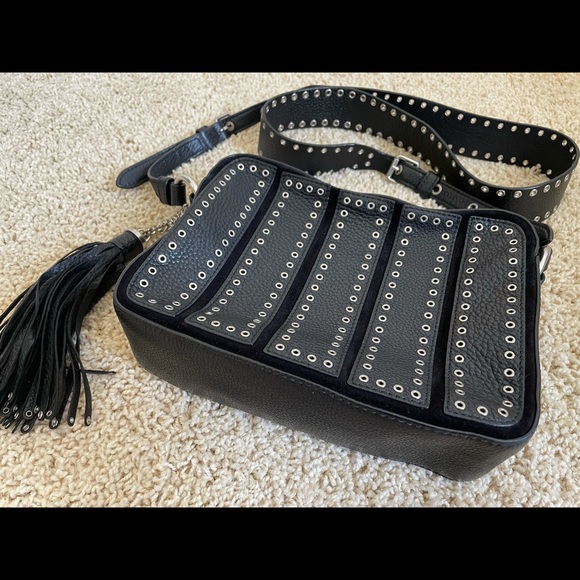 Michael kors black leather crossbody with velvet details - Picture 5 of 8